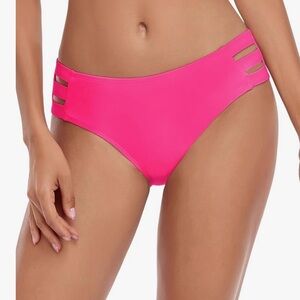Vibrant Pink Bikini Bottom with Side Straps